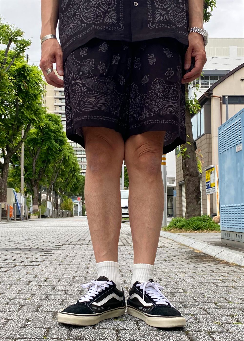Bandana Shorts (BLACK) / オリジナル バンダナ柄 ショーツ / セットアップ可能