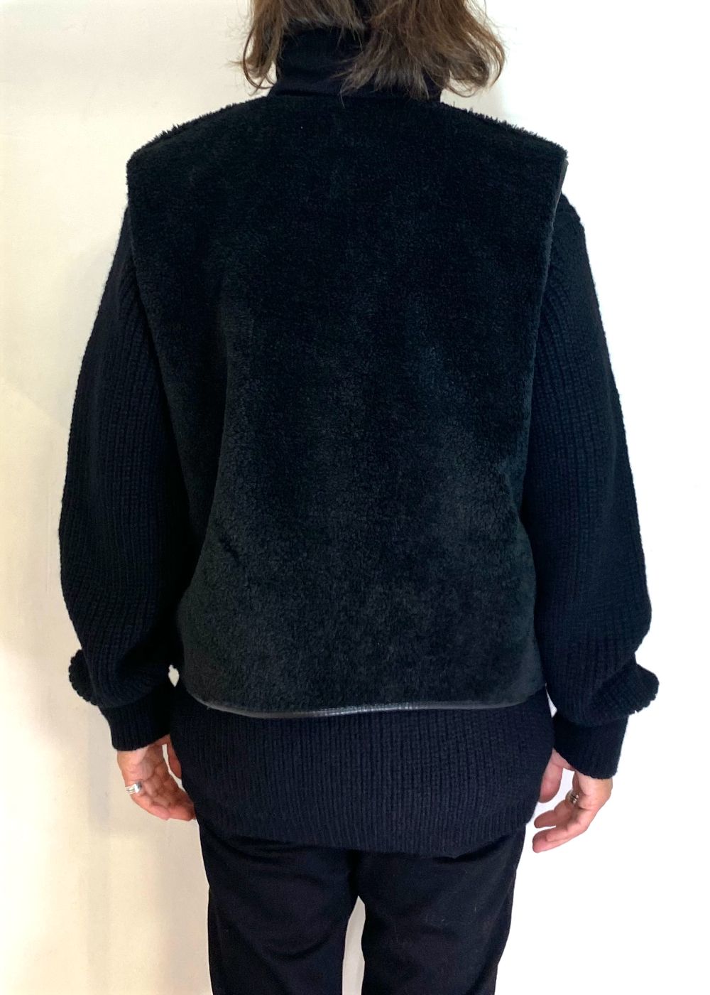 Vegan Mouton Vest (BLACK) / ビーガン ムートン ベスト