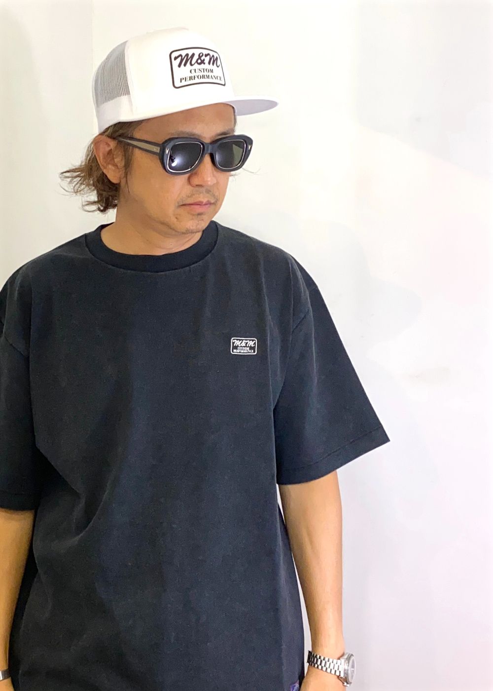 Classic Trucker Mesh Cap (WHITE) / ロゴ プリント メッシュキャップ