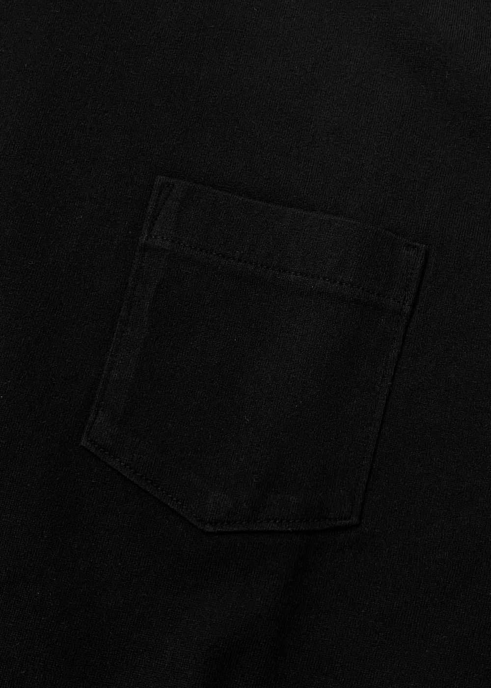 PACK TEE BIG SILHOUETTE (CREW NECK) (BLACK) / ビッグシルエット ポケット パック Tシャツ