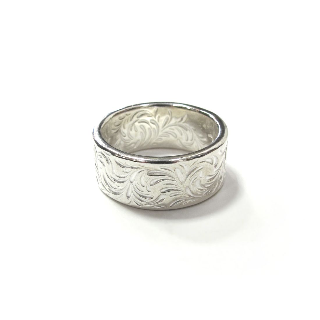 KARAKUSA Ring with Gold Point L (SILVER) / 24金Lポイント唐草リング(大)