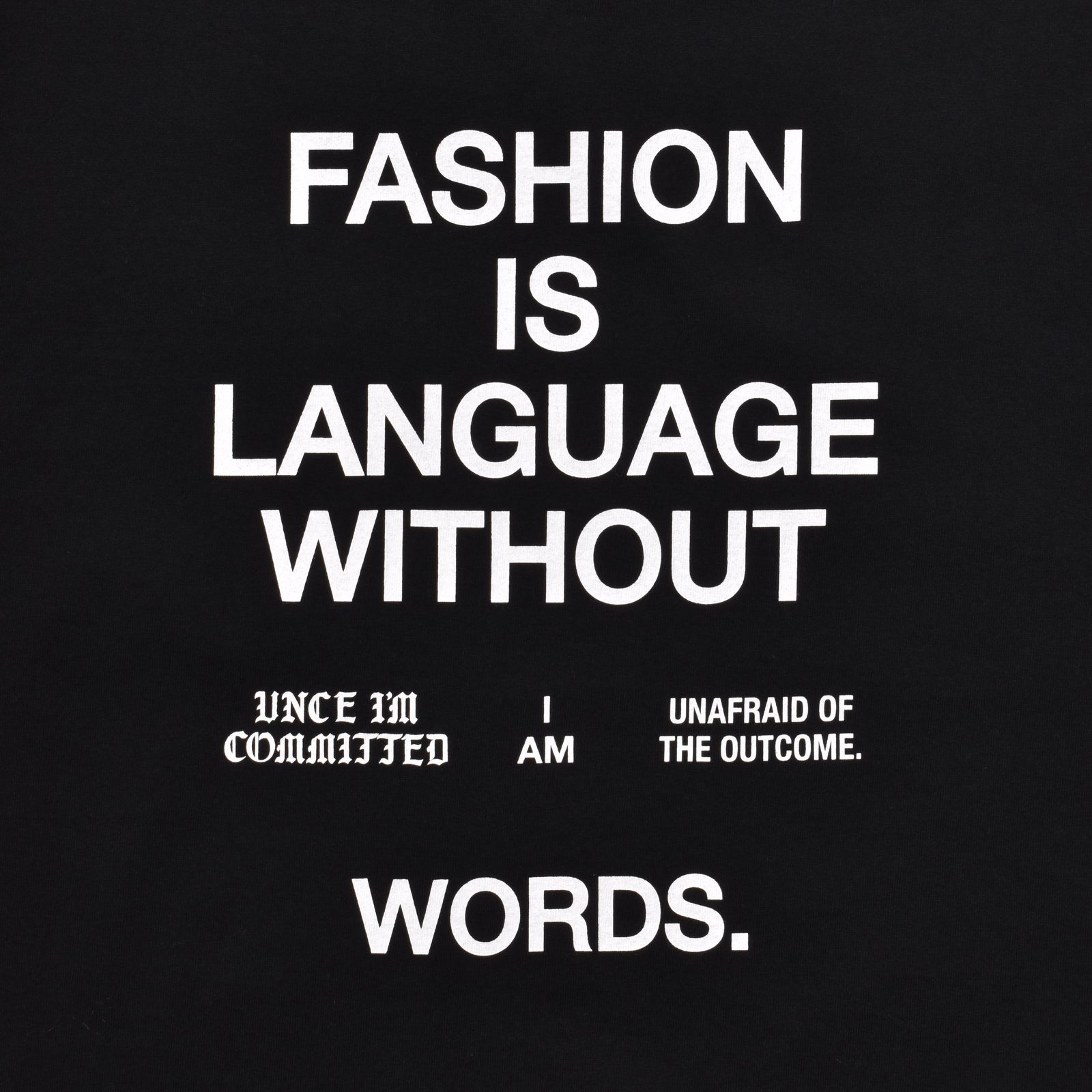 FASHION IS LANGUAGE Crewneck Pocket Tee (BLK) / オリジナル プリント ポケット Tシャツ