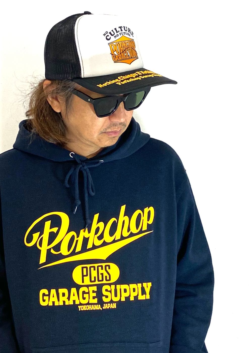 WAVE LOGO MESH CAP (BLACK×WHITE) / プリント メッシュキャップ