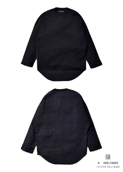 ×N.HOOLYWOOD BD.Discharge Glen Check NHW LS TSH (BLACK) / ×Nハリウッド コラボ 切り替えカットソー