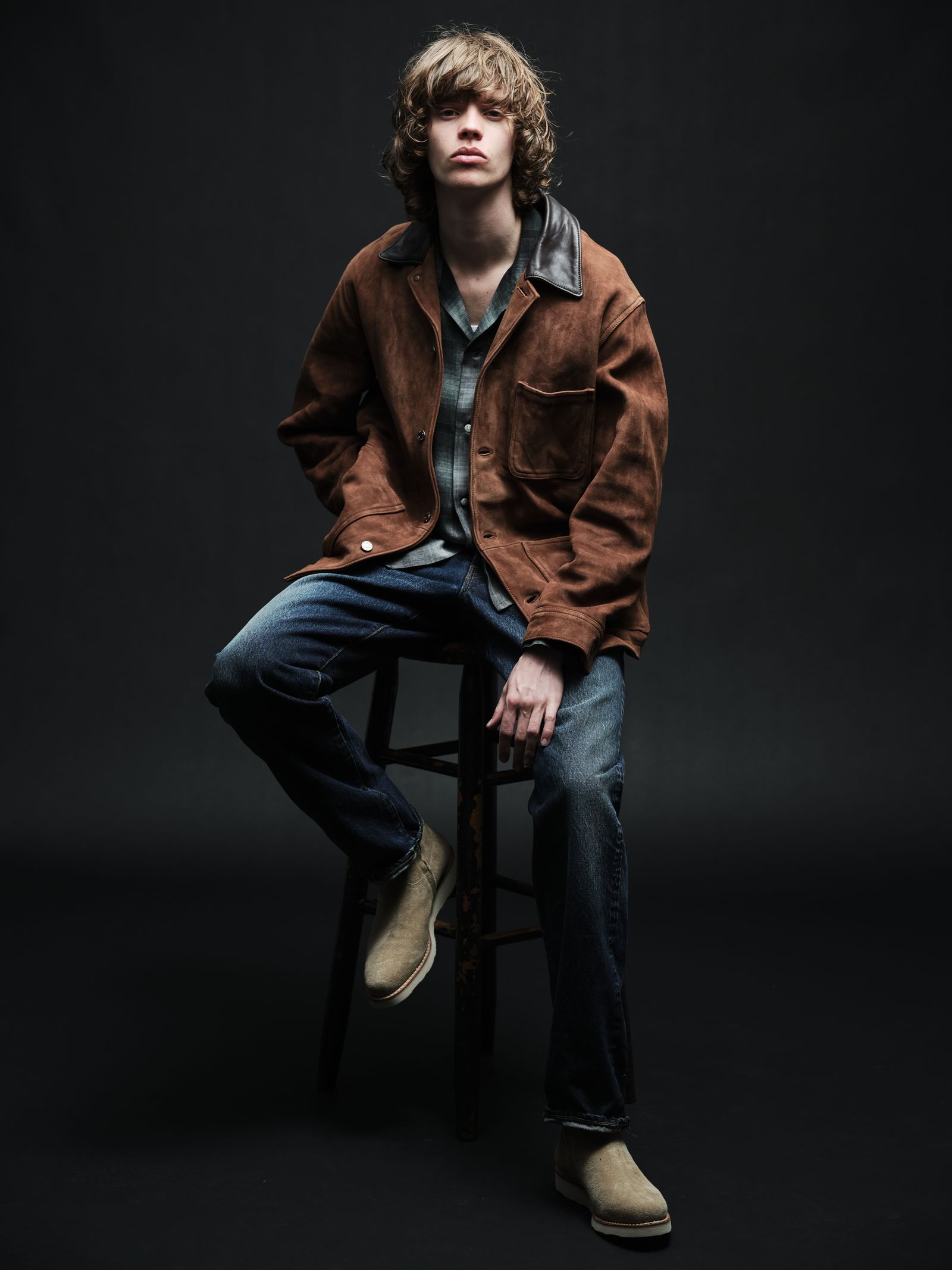 T.Rayon Ombre Open Collar Shirt Open Collar Shirt (GPT) / オンブレチェック オープンカラーシャツ