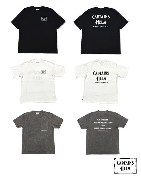 CAPTAINS HELM 新作販売告知 / 定番ロゴ&ヴィンテージ風のTシャツは残暑厳しい今の強い味方。