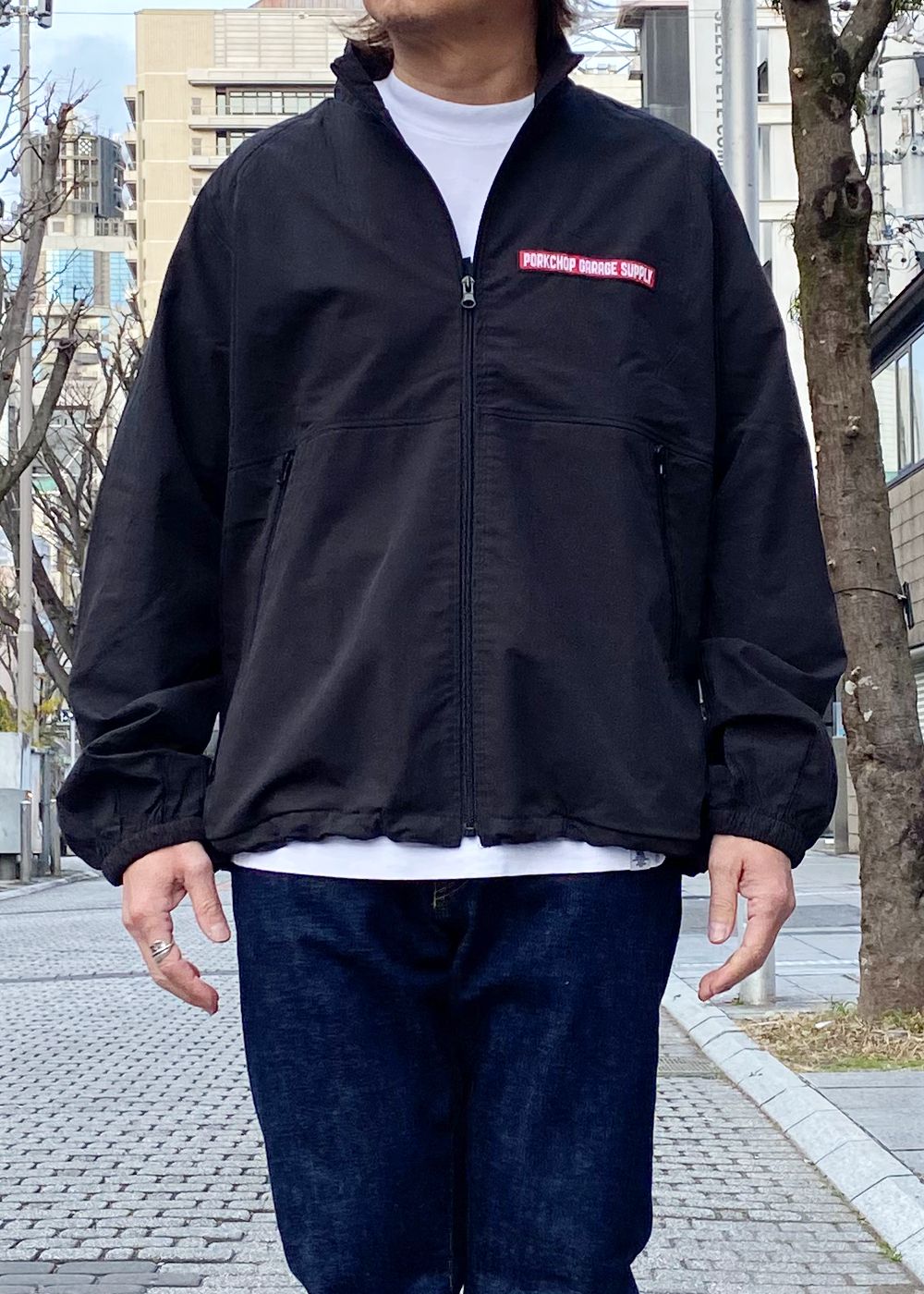 BAR&SHIELD TRACK JKT (BLACK) / バー&シールド ナイロン トラック ジャケット
