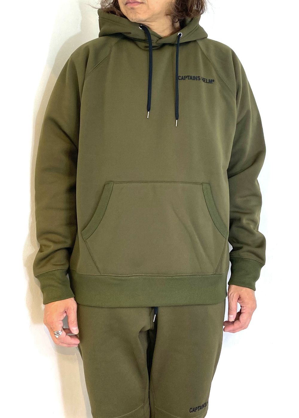 PLEASURE SEEKERS TEC HOODIE (OLIVE) / セットアップ テック フーディー / セットアップ可能