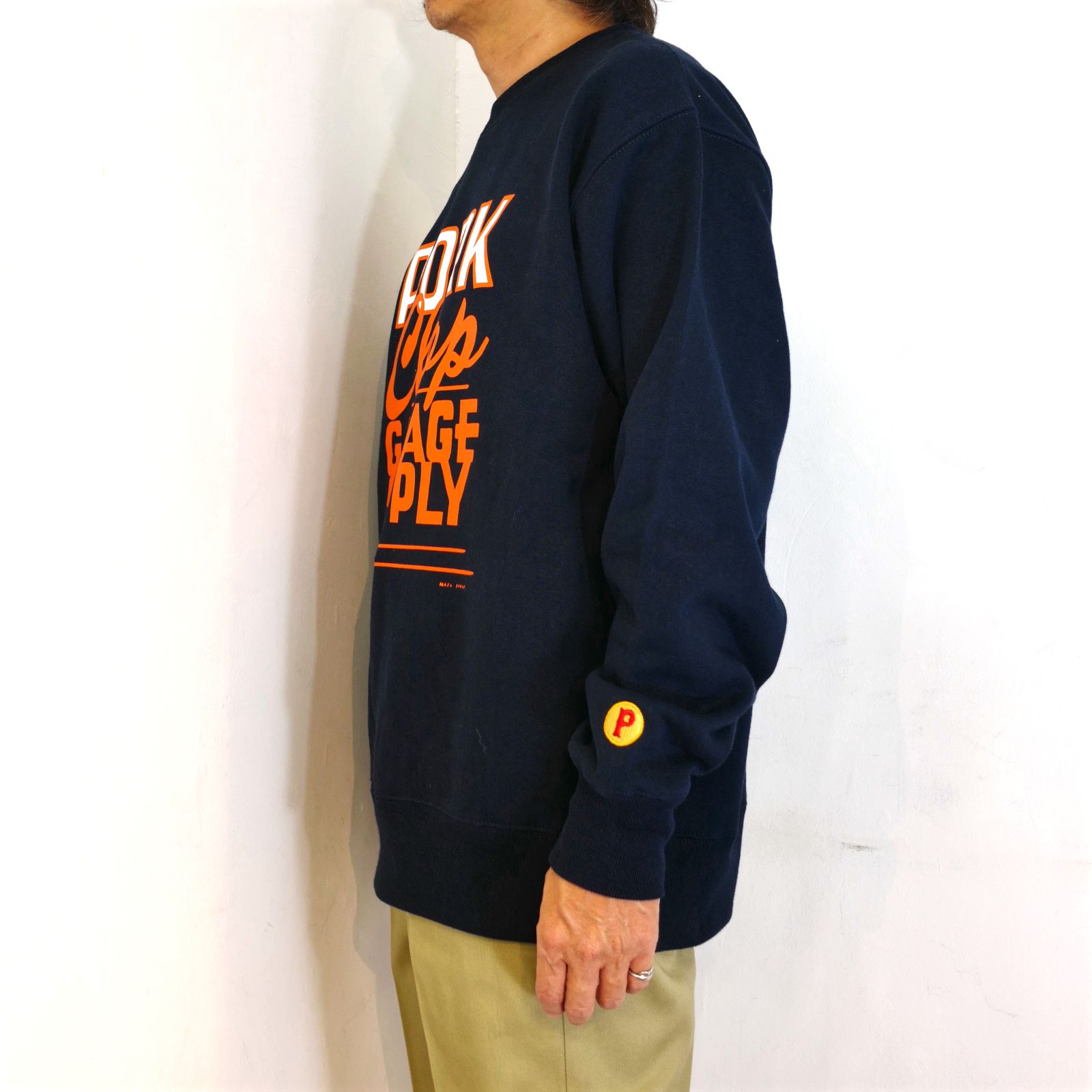 MASA SCULP SWEAT B (NAVY) / マサスカルプ コラボ クルーネックスウェット