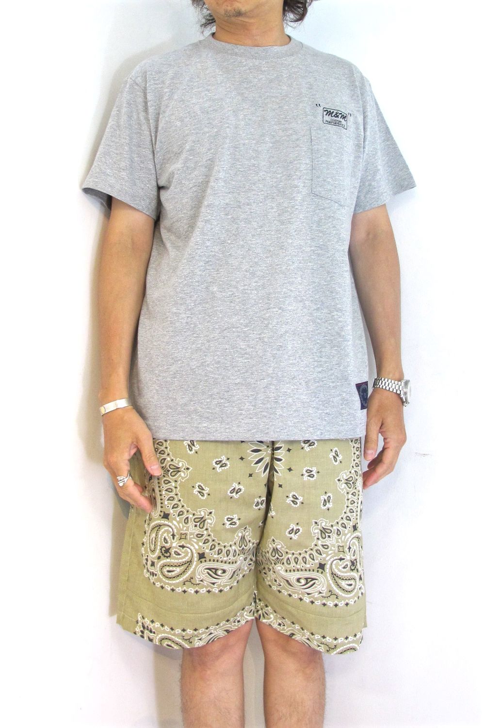 PRINT S/S TEE (GRAY) / アンライバルド コラボT