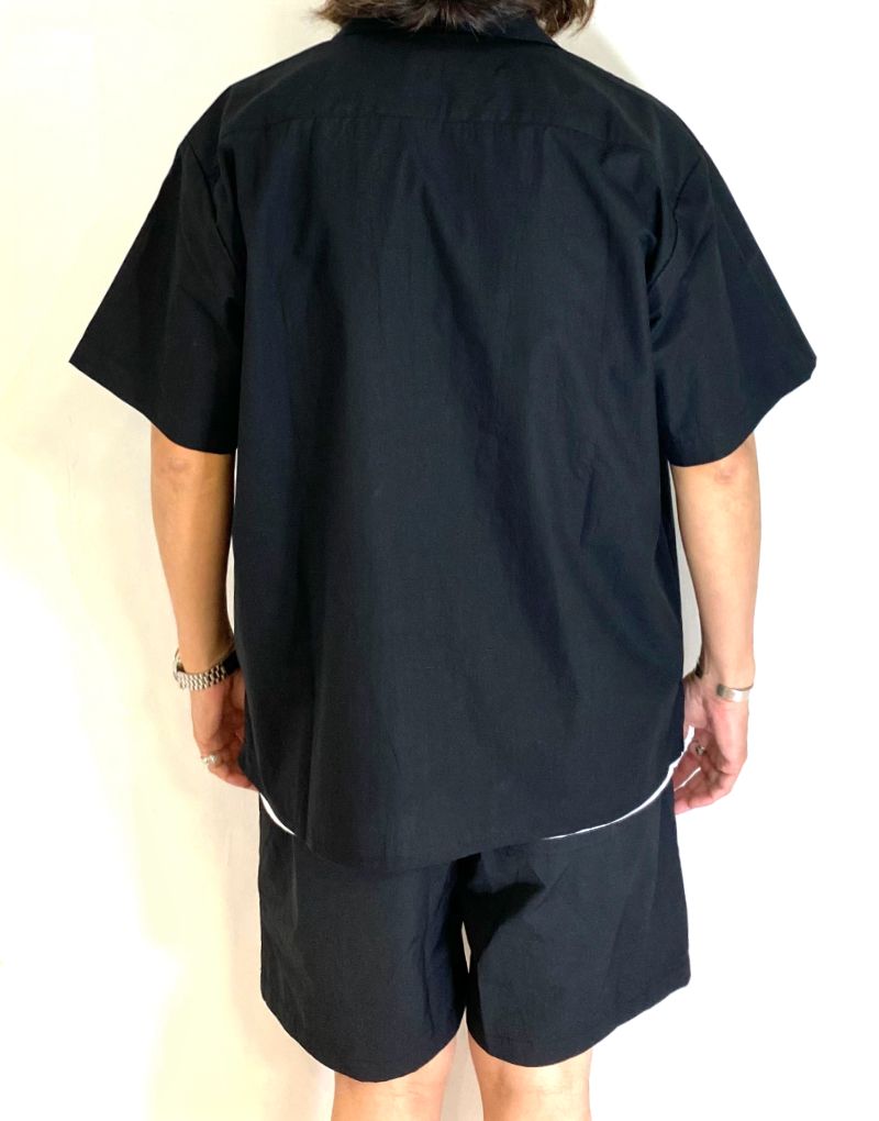 H&S S/S Shirt (BLACK) / オリジナル オープンカラー シャツ