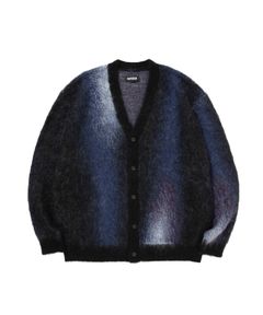 PATERNED CARDIGAN (NAVY) / オリジナル パターン柄 モヘア カーディガン