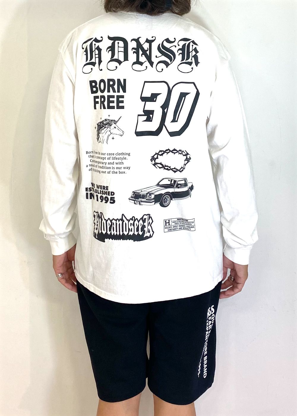 30 L/S Tee (WHITE) / プリント ロングスリーブ Tシャツ
