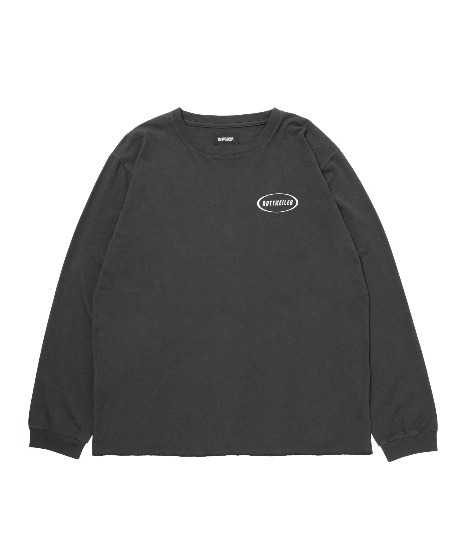 R9 GOD LS TEE (BLACK) / タイポグラフィ プリント オリジナル Tシャツ