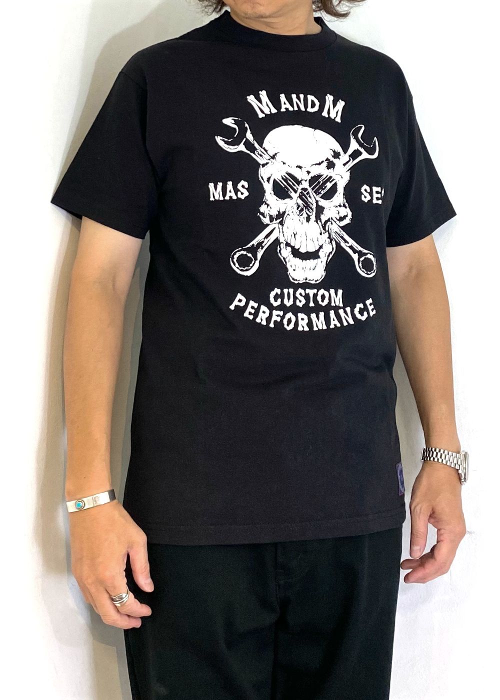 希少 レア 新品 masses マシス Tシャツ L 黒 ブラック M&M CUSTOM PERFORMANCE - ×MASSES T-SHIRT SKULL WRENCH (BLACK