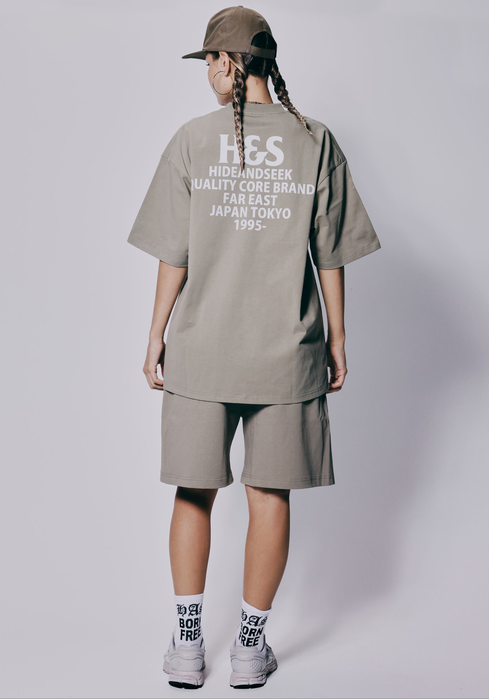 H&S Short (BEIGE) / ロゴ プリント イージーショーツ / セットアップ可能