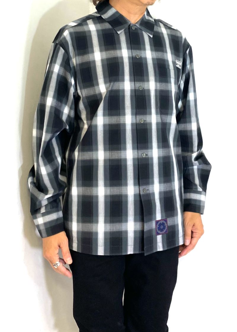 L/S CHECK SHIRT (BLACK×WHITE) / チェック L/S シャツ