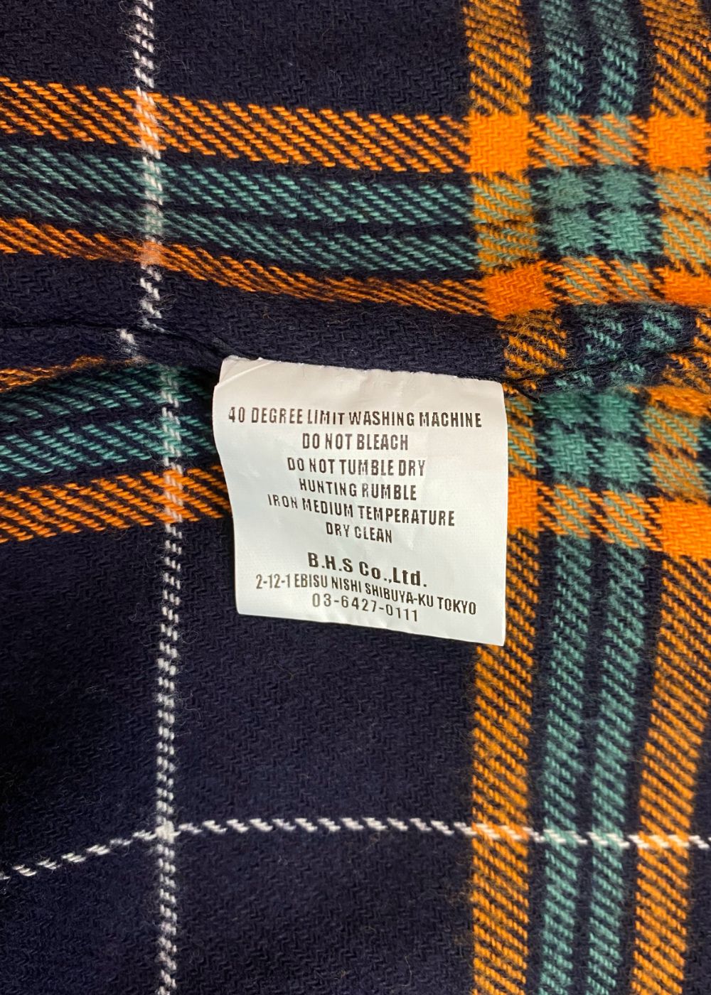 RATS - COTTON FLANNEL NAVY CHECK SHIRT (NAVY CHECK