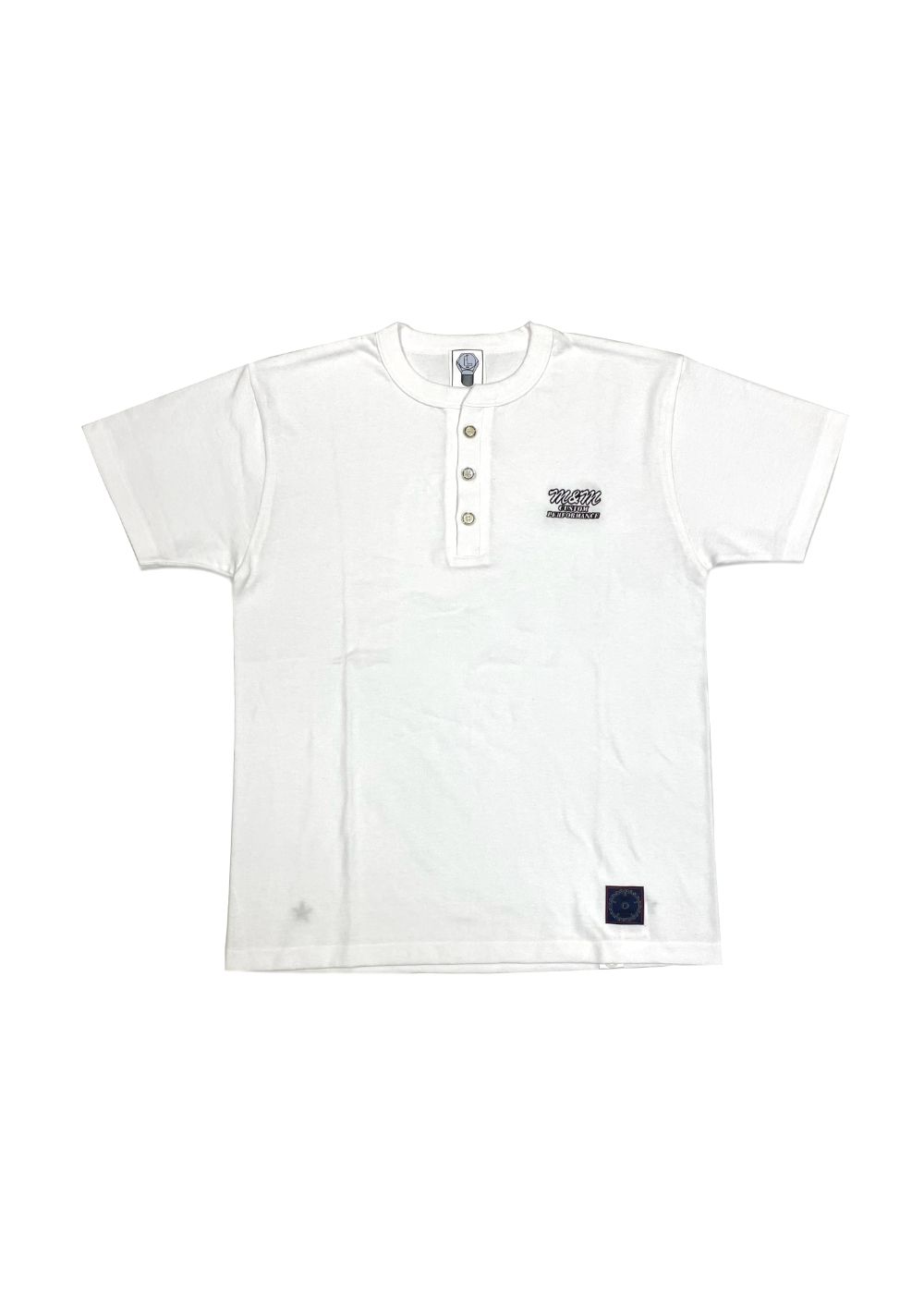 HENRY NECK TEE (WHITE) / ヘンリーネック Tシャツ
