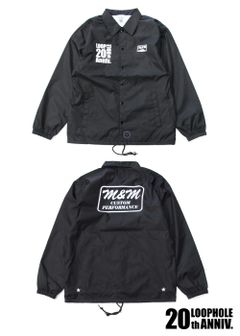 LOOPHOLE 20th ANNIVERSARY PRINT WINDBREAKER (BLACK) / ループホール20周年記念 コーチジャケット