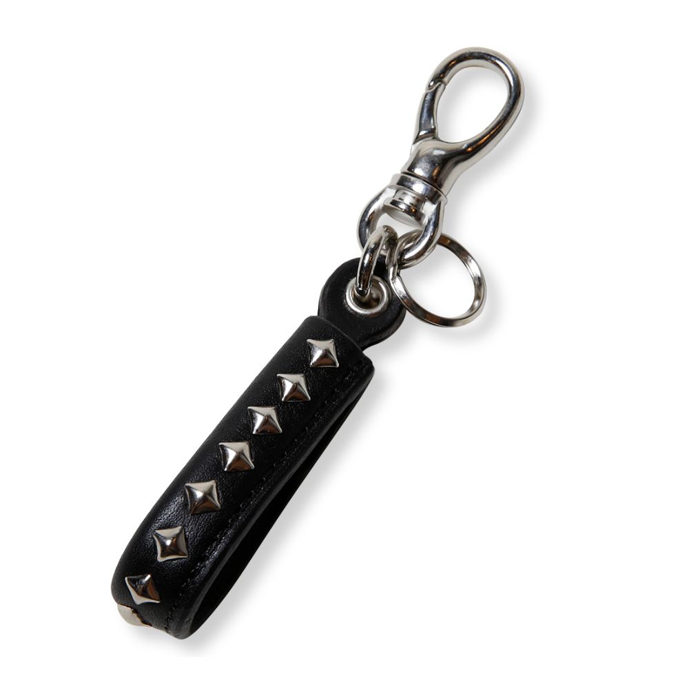 CALEE - STUDS LEATHER ASSORT KEY RING <TYPE 1 > (BLACK D 