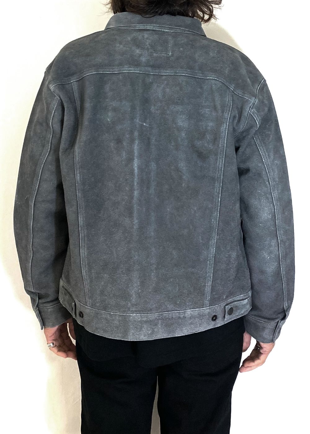 RATS - SUEDE LEATHER JACKET (GRAY) / トラッカータイプ スウェード 