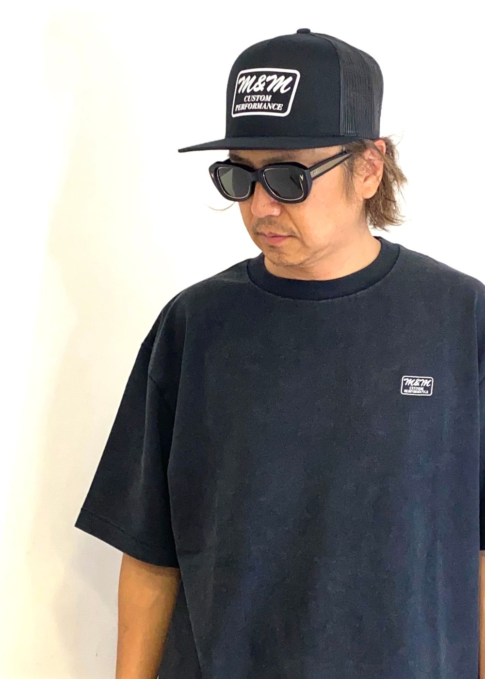 Classic Trucker Mesh Cap (BLACK) / ロゴ プリント メッシュキャップ