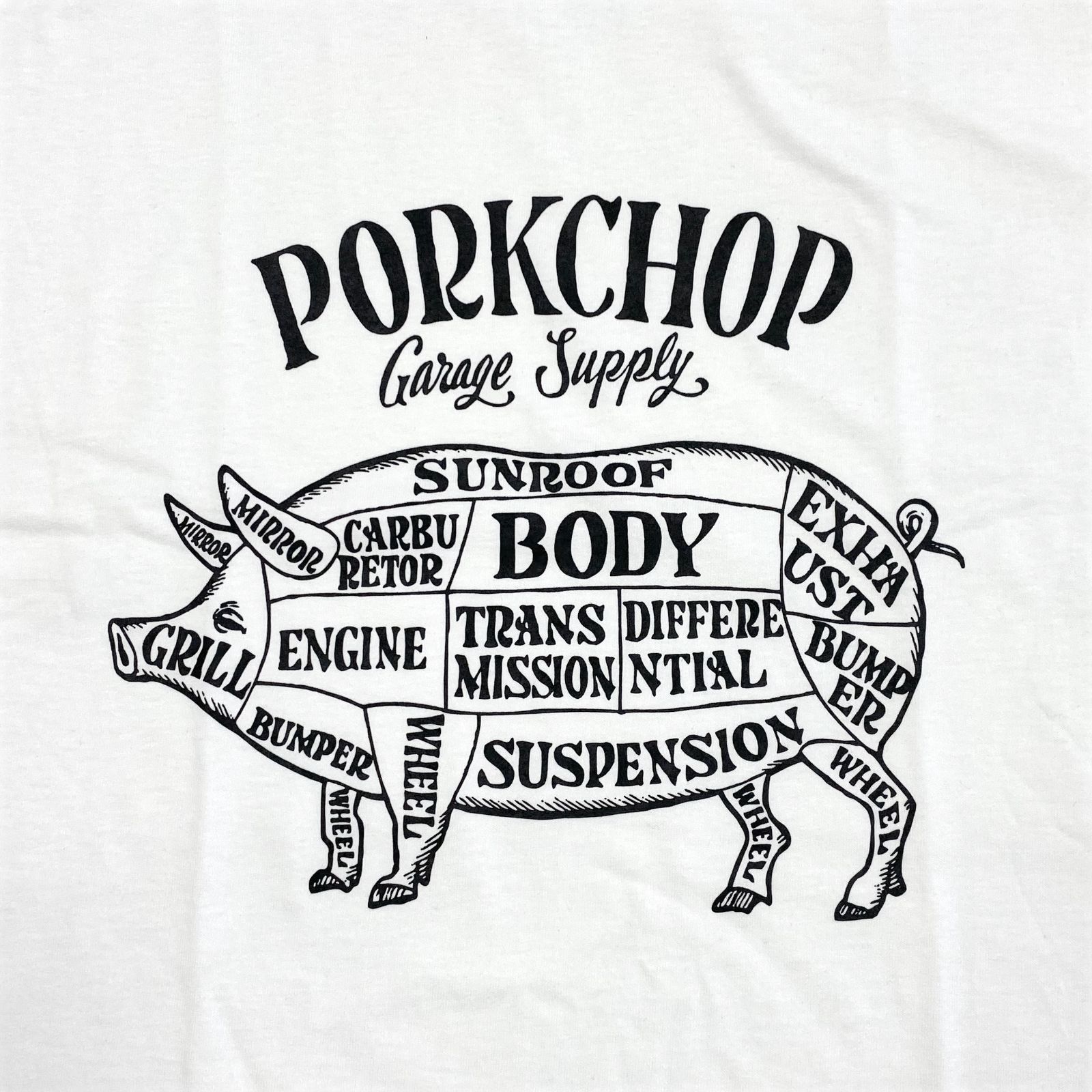 PORK FRONT TEE 25 (WHITE) / ポーク フロント ロゴ Tシャツ