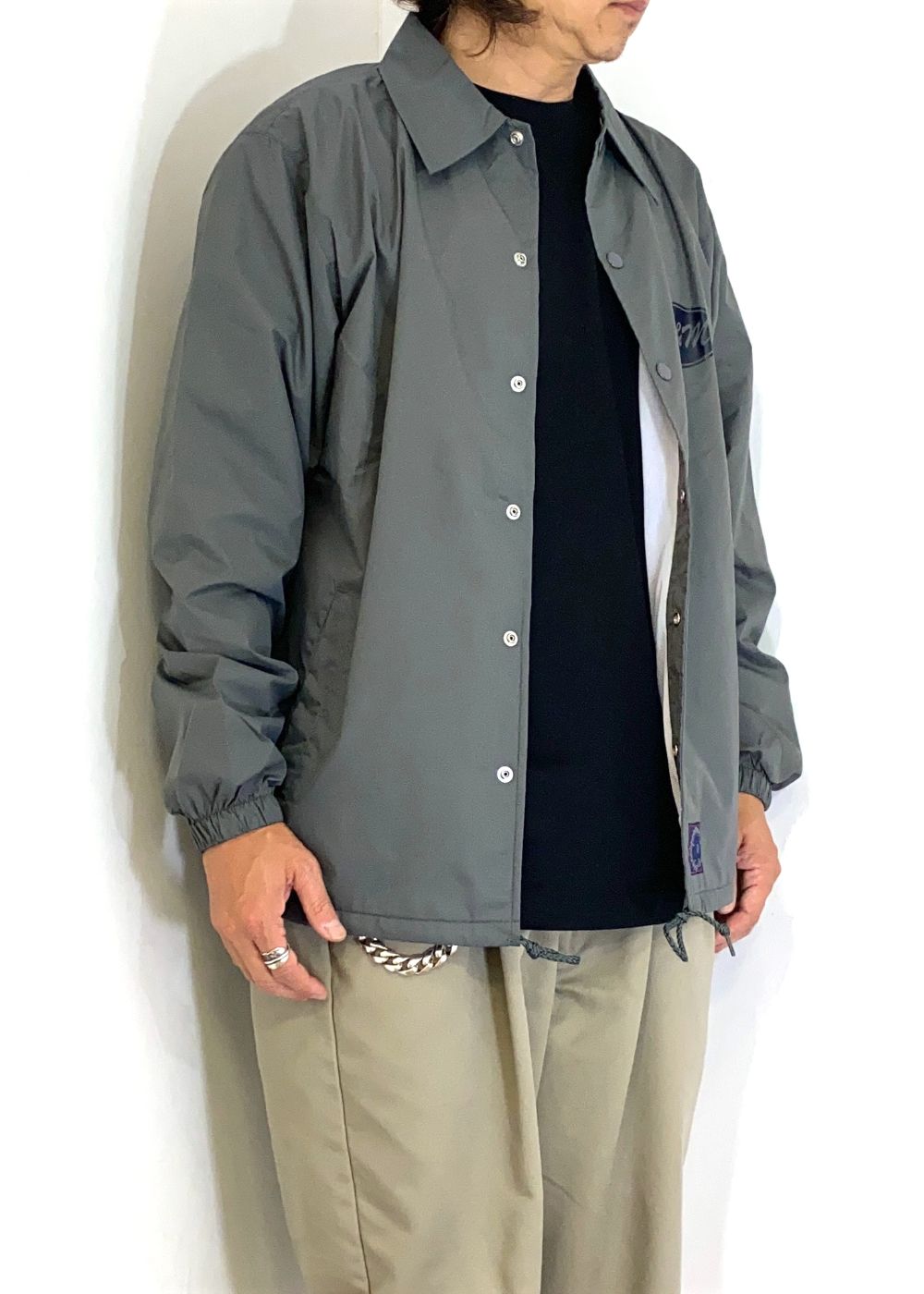 Coach Jacket (CEMENT) / プリント コーチジャケット