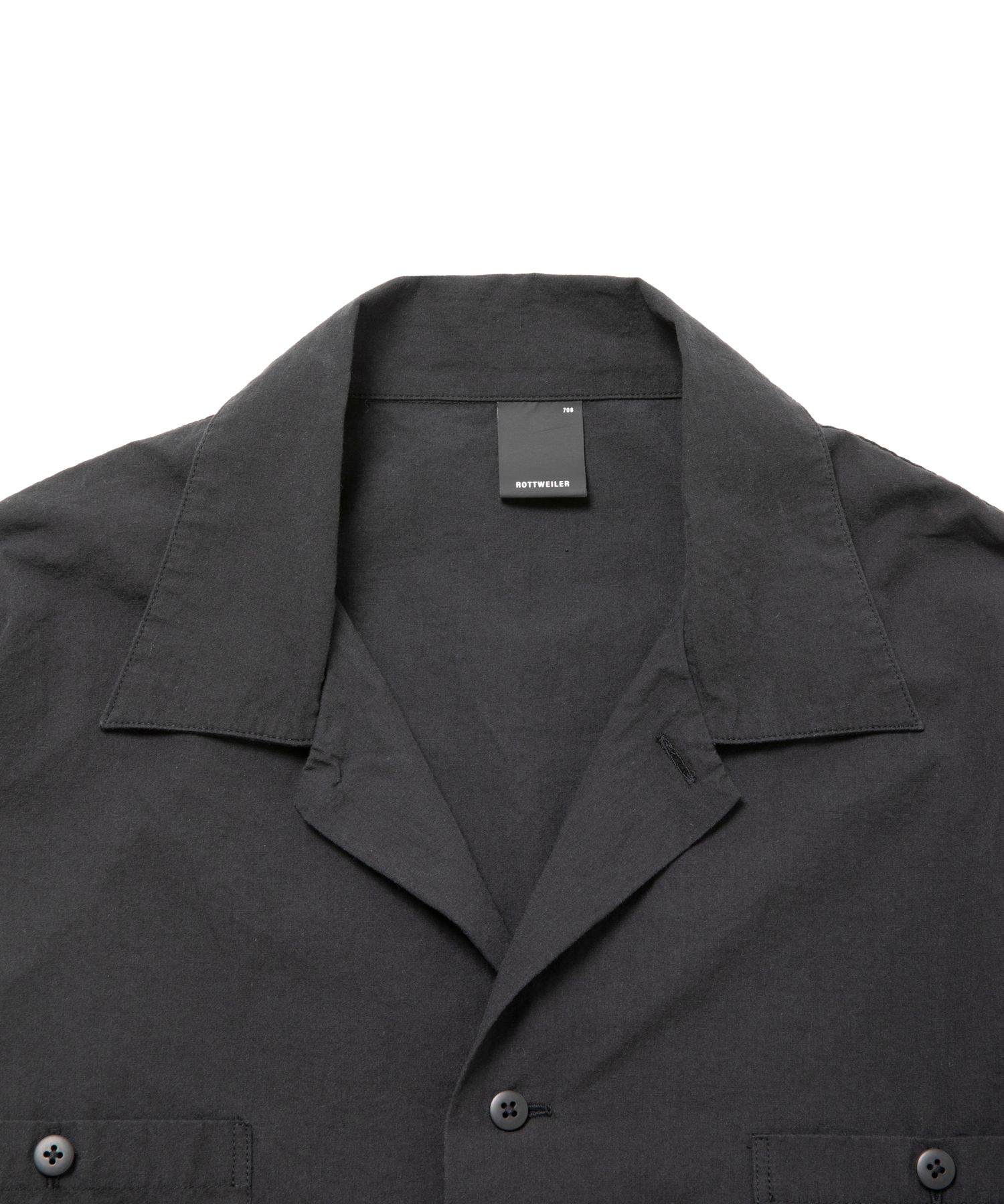 R9 M.I.L OPEN COLLARSHIRT (BLACK) / ミリタリー シャツ