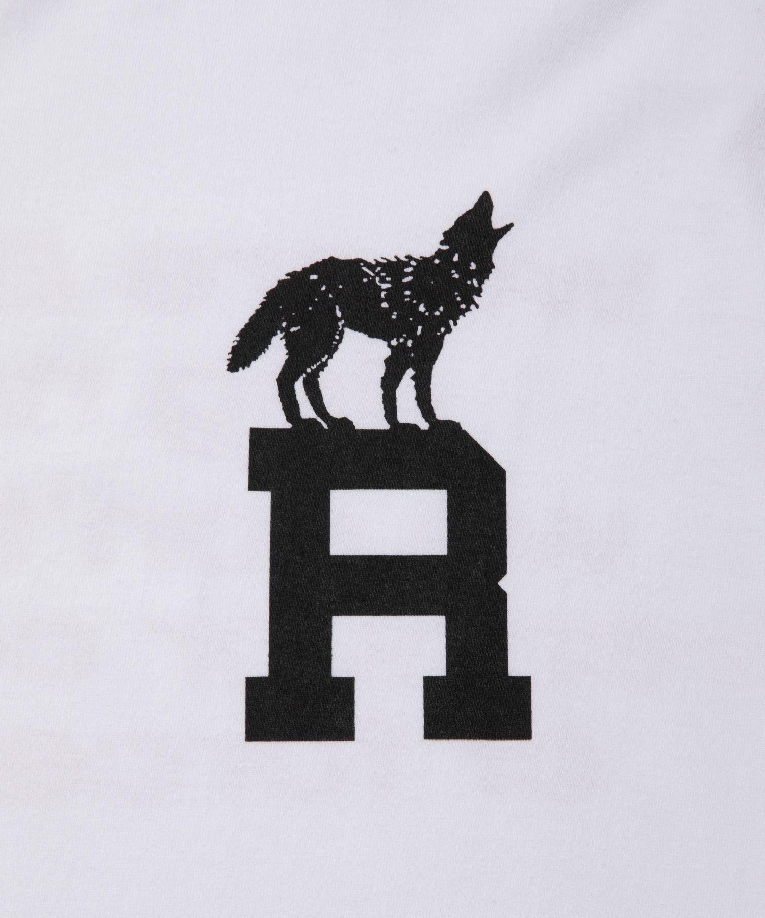 DOG LOGO LS TEE (WHITE) / ドッグ ロゴ プリント Tシャツ