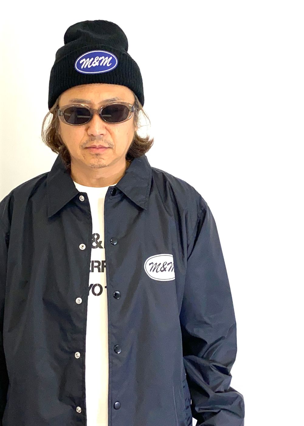 KNIT CAP (BLACK) / ロゴ ワッペン ニットキャップ