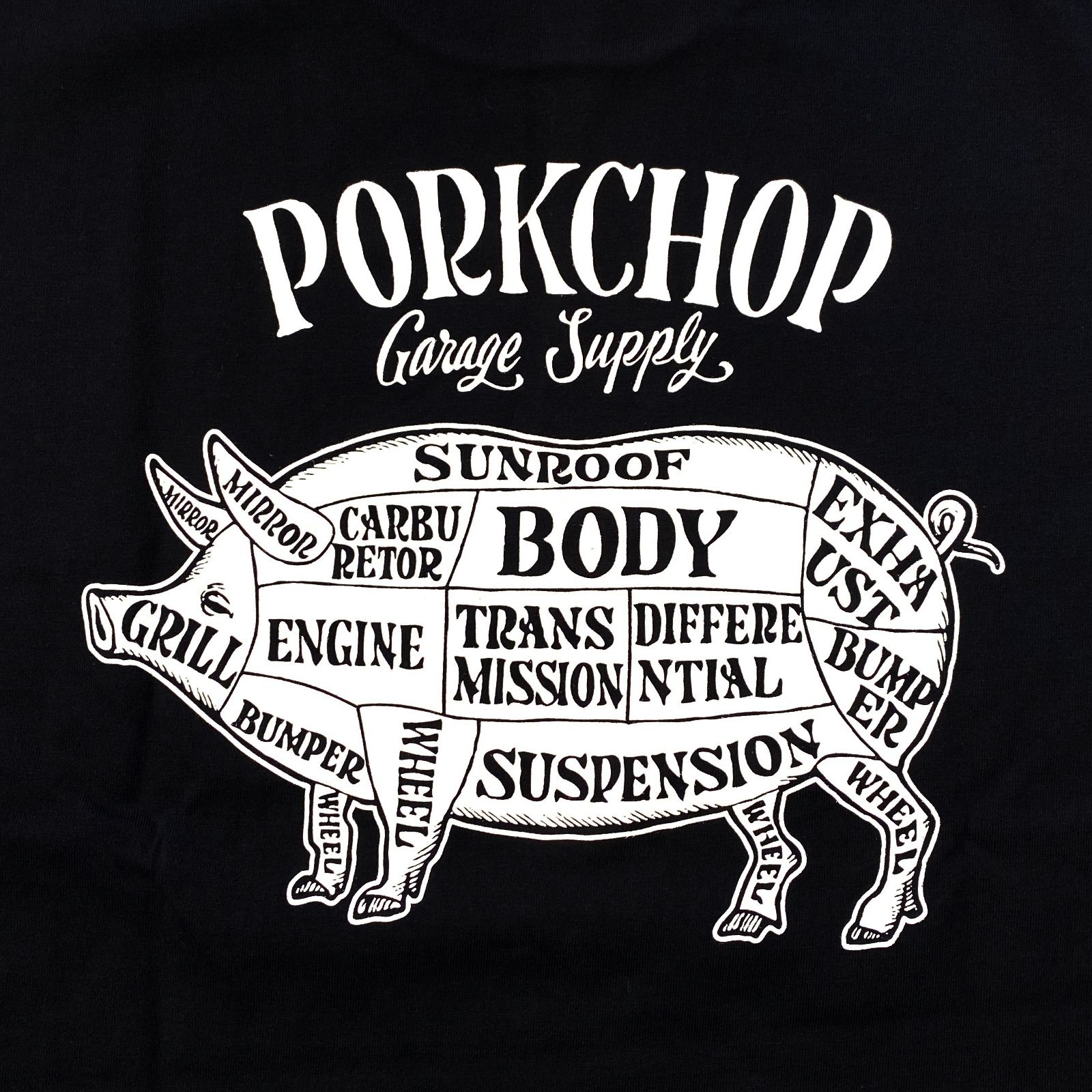 PORKCHOP - PORK BACK L/S TEE (BLACK) / ポークバック L/S Tシャツ