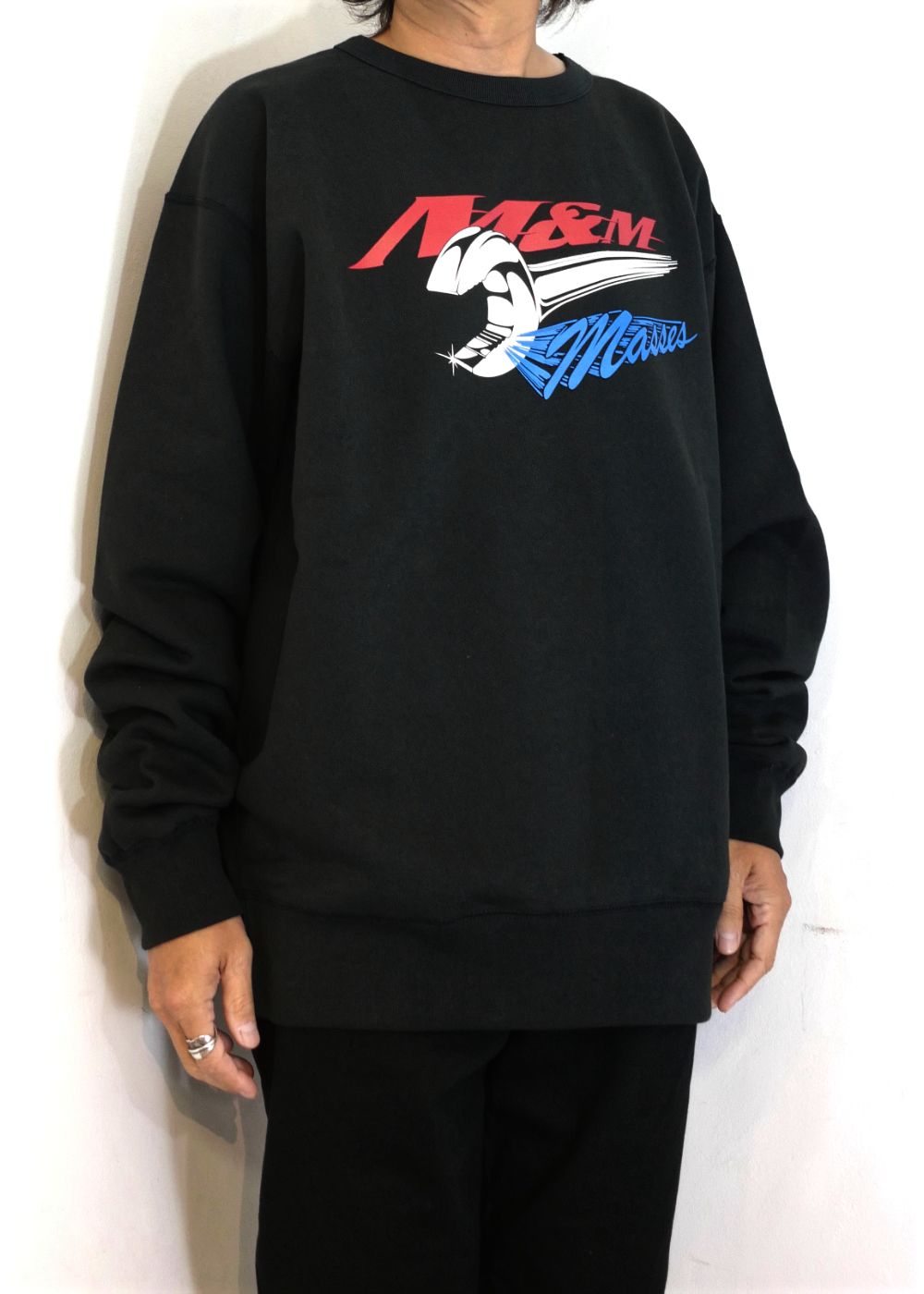 SWEAT CREW WRENCH M (×MASSES) (BLACK) / マシス コラボレーション スウェット