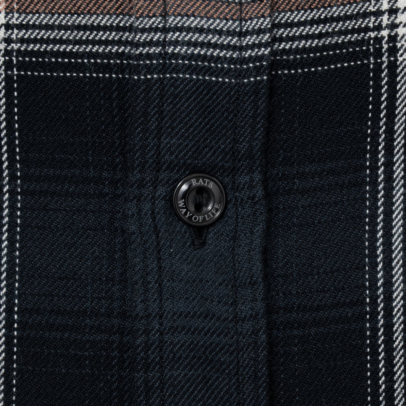 【ラスト1点】COTTON RAYON CHECK SHIRT (BLACK×BEIGE CHECK) / チェック コットンレーヨン ネルシャツ