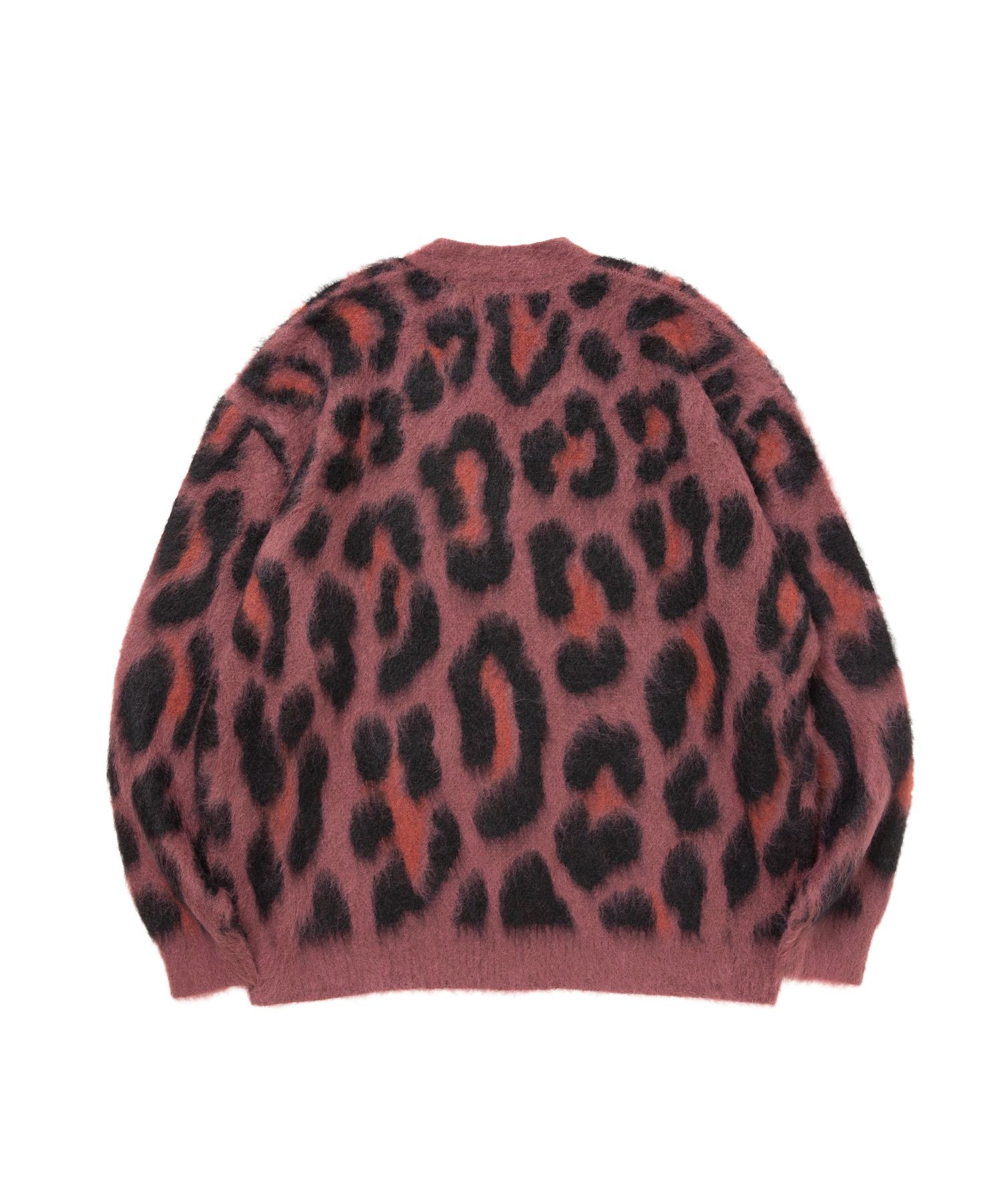LEOPARD CARDIGAN (BLACK) / オリジナル レオパード柄 モヘア カーディガン