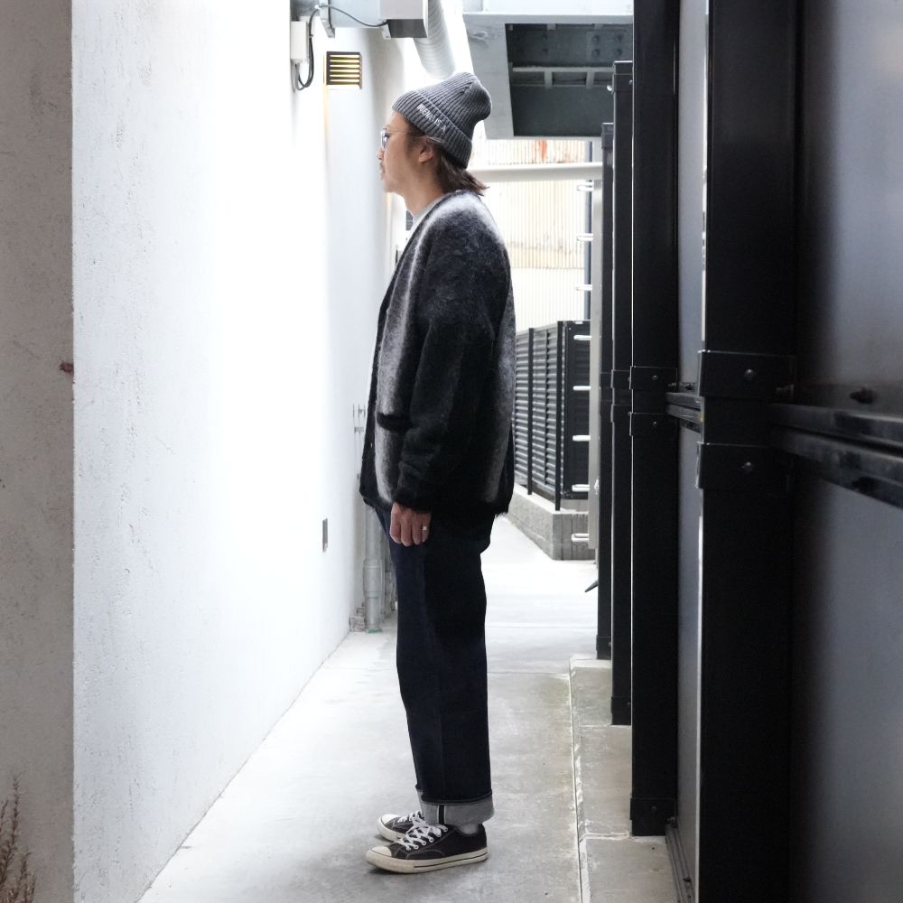 Fuzzy Stripe Mohair Knit Cardigan (BLT) /  ストライプ モヘアニット カーディガン