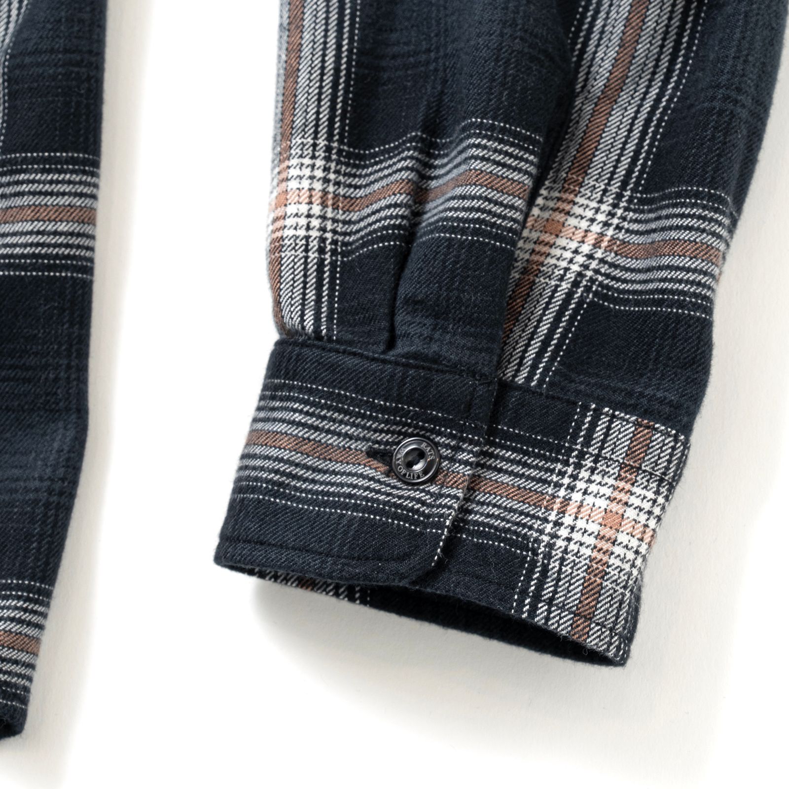 【ラスト1点】COTTON RAYON CHECK SHIRT (BLACK×BEIGE CHECK) / チェック コットンレーヨン ネルシャツ