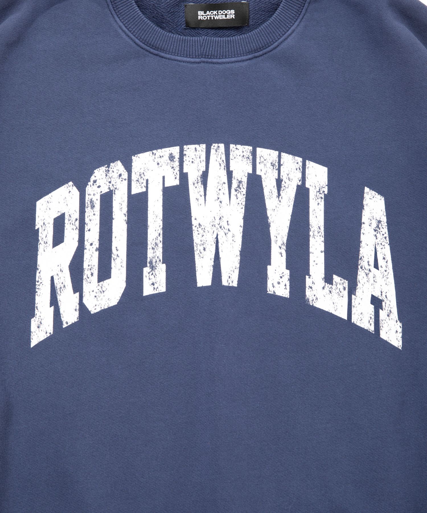 ROTWYLA SWEAT (NAVY) / カレッジロゴ プリント ピグメント スウェット