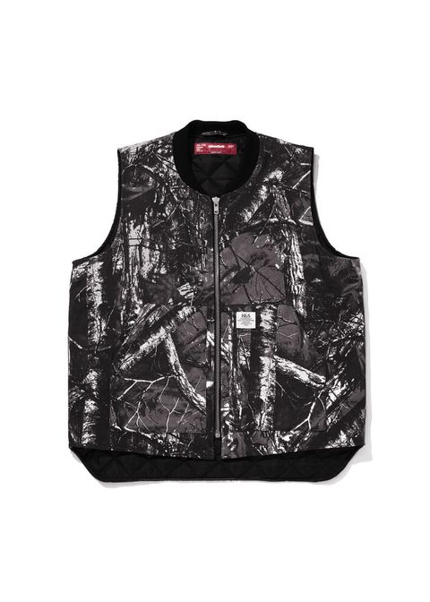 Camo Zip Work Vest (BLACK CAMO) / オリジナル カモフラージュ ワークベスト / セットアップ可能