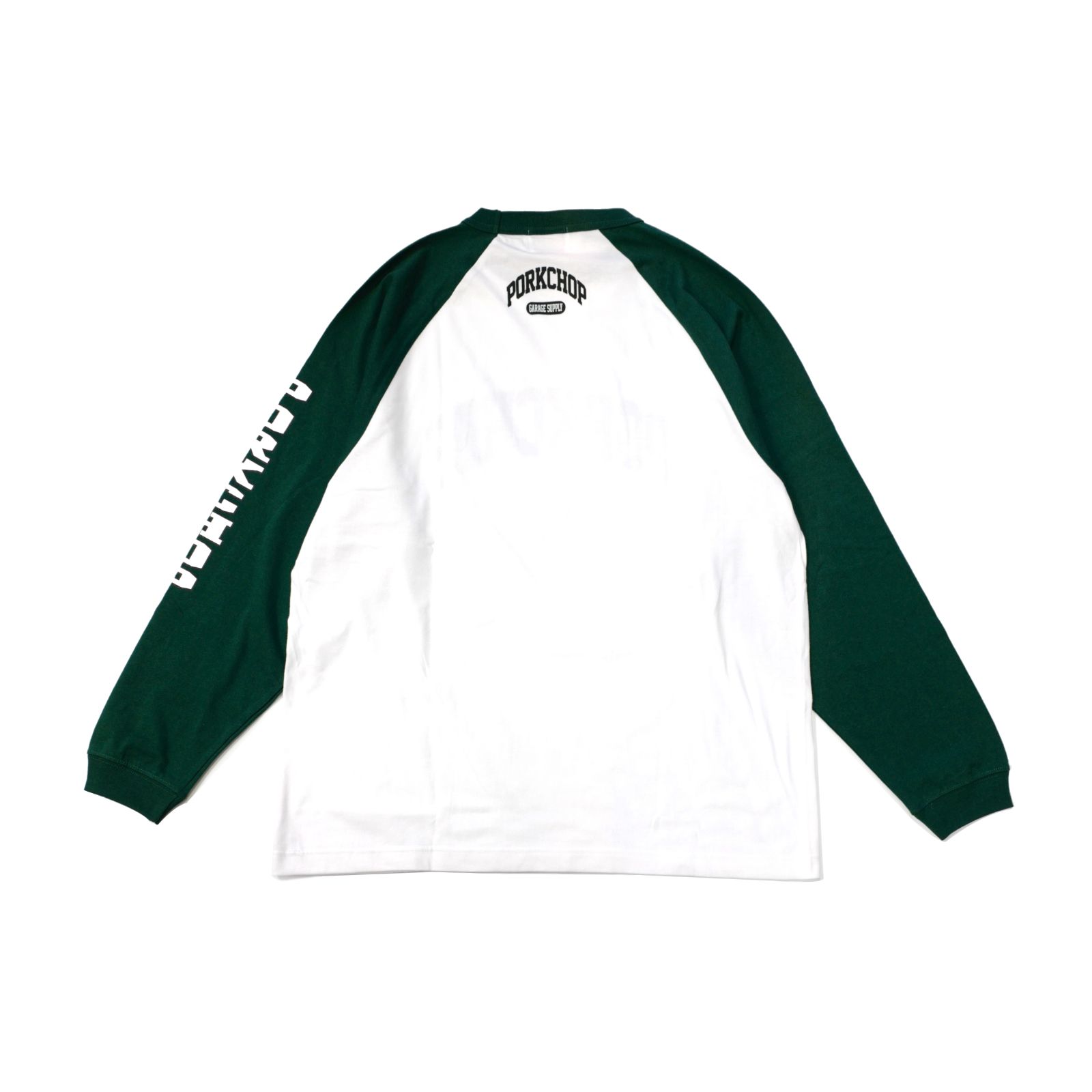 PORKCHOP - COLLEGE RAGLAN L/S TEE (WHITE×BLACK) / カレッジ