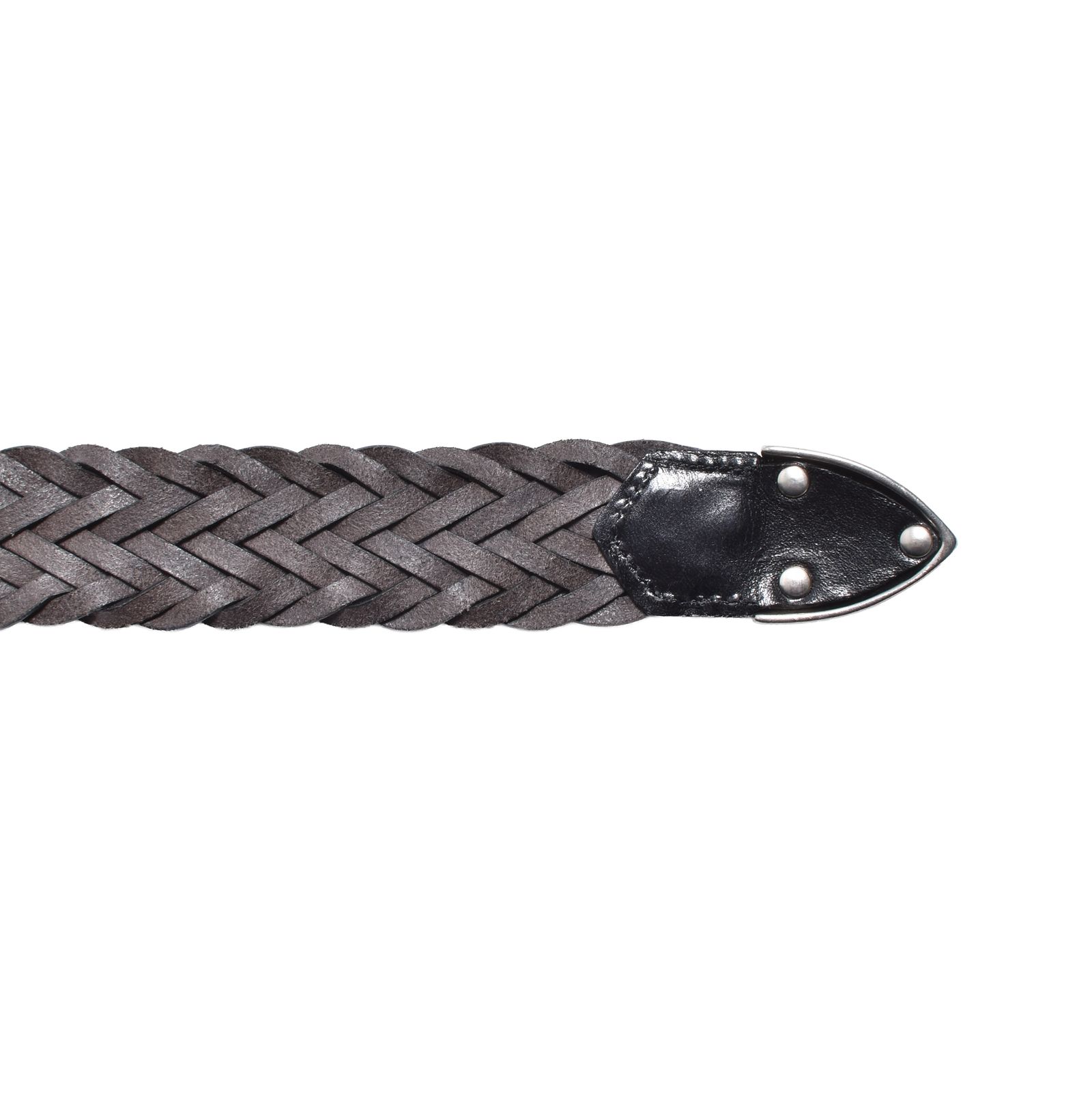 Leather Semi Wide Mesh Belt (BLK) / レザーメッシュベルト
