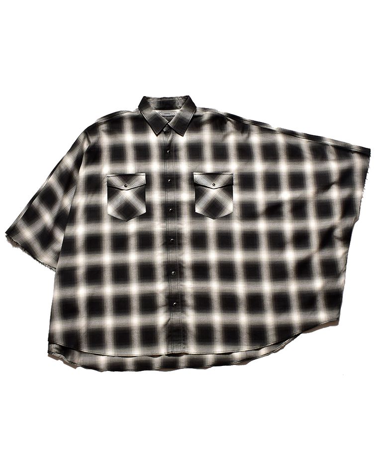 MINEDENIM - Ombre Check Square Big Western SH (BPT) / スクエア 