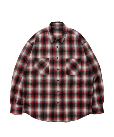 【ラスト1点】R9 NEL CHECK SHIRT (RED) / ネルチェック シャツ