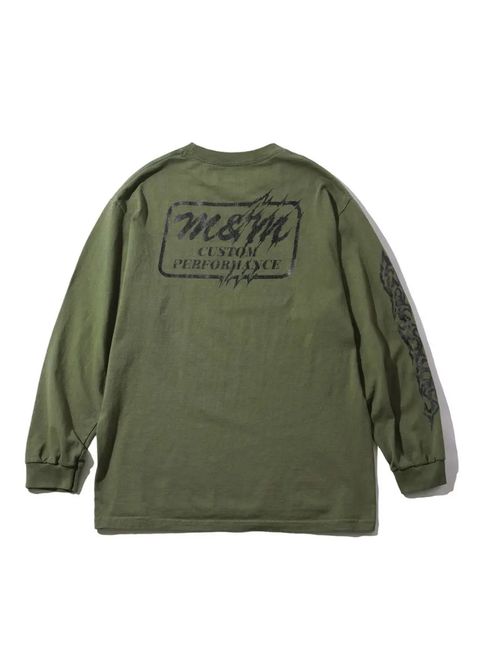 PRINT L/S TEE (×MASSES) (OLIVE) / マシス コラボレーション プリントロンT