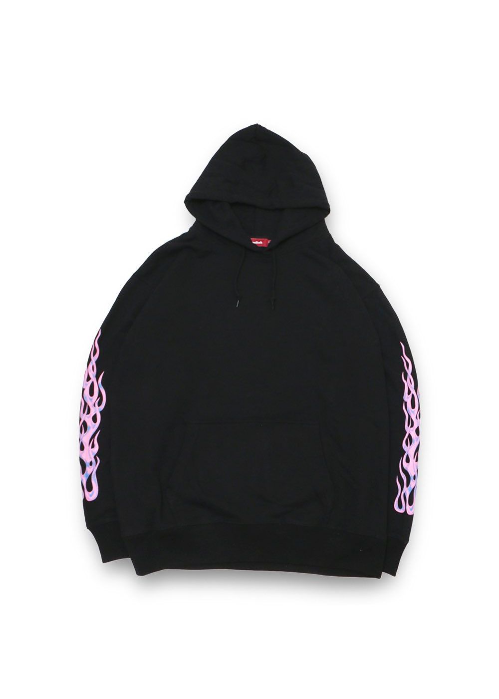 HIDE AND SEEK - DUSTYCHAMP FLAME HOODED SWEAT SHIRT (BLACK