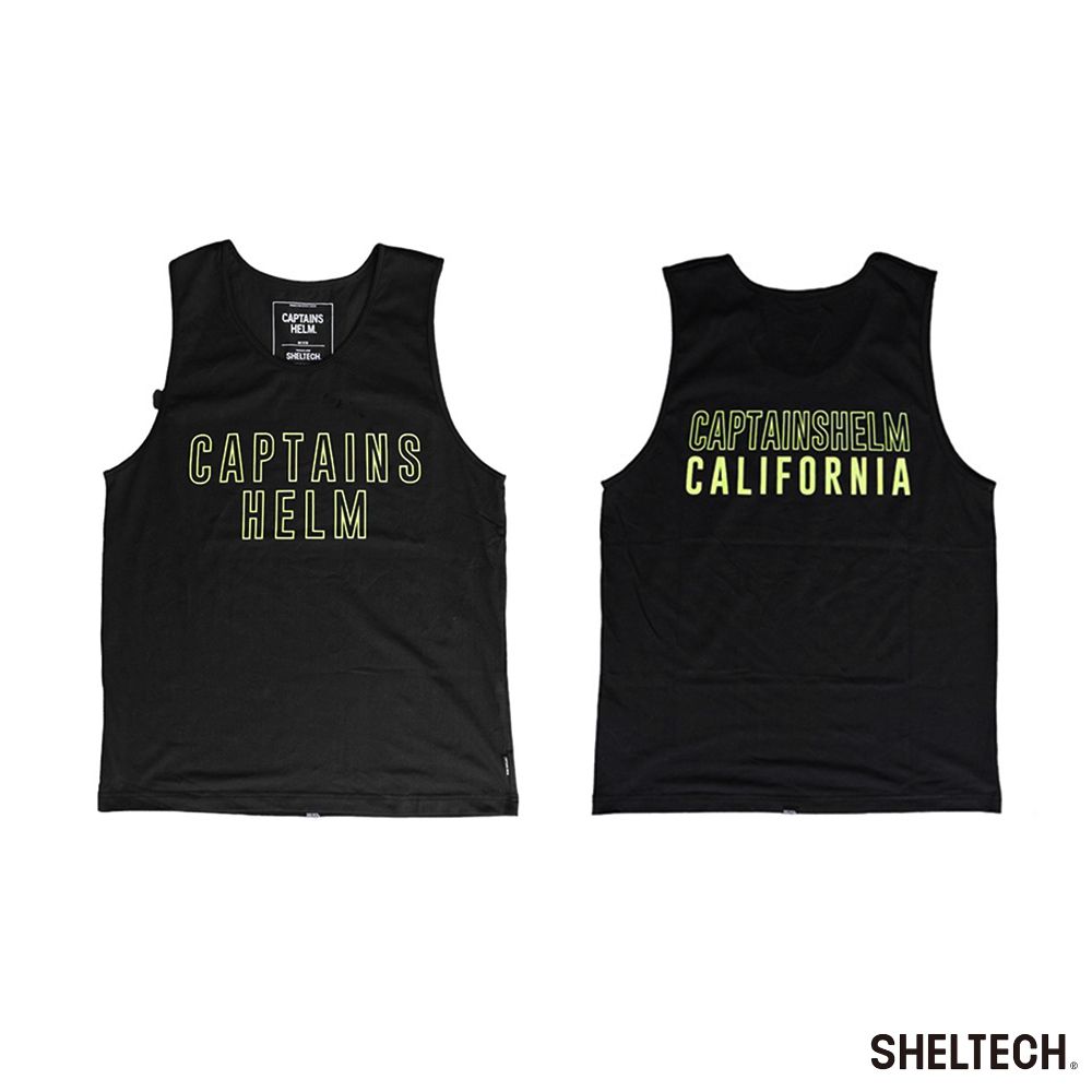 CAPTAINS HELM - ×SHELTECH® COOL TOUCH + DRY TECH TANK TOP - CH/CA LOGO  (BLACK) / シェルテック ドライテック タンクトップ | LOOPHOLE