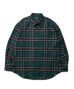 R9 BRUSHED TWILL SHIRT (GREEN) / ネルチェック シャツ