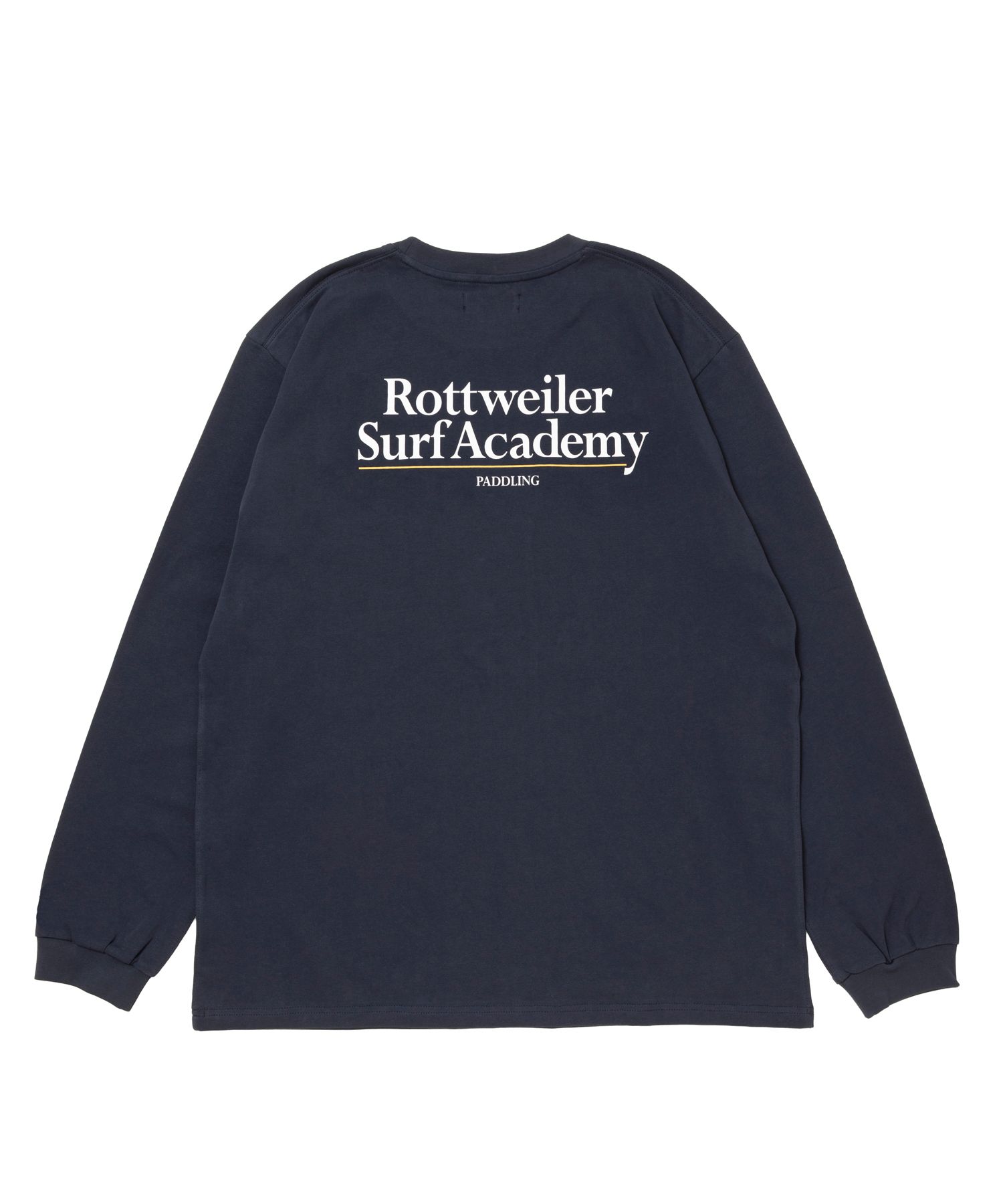 R9 SURF ACADEMY LS TEE (NAVY) /  オリジナル ロゴプリント ロングスリーブ Tシャツ
