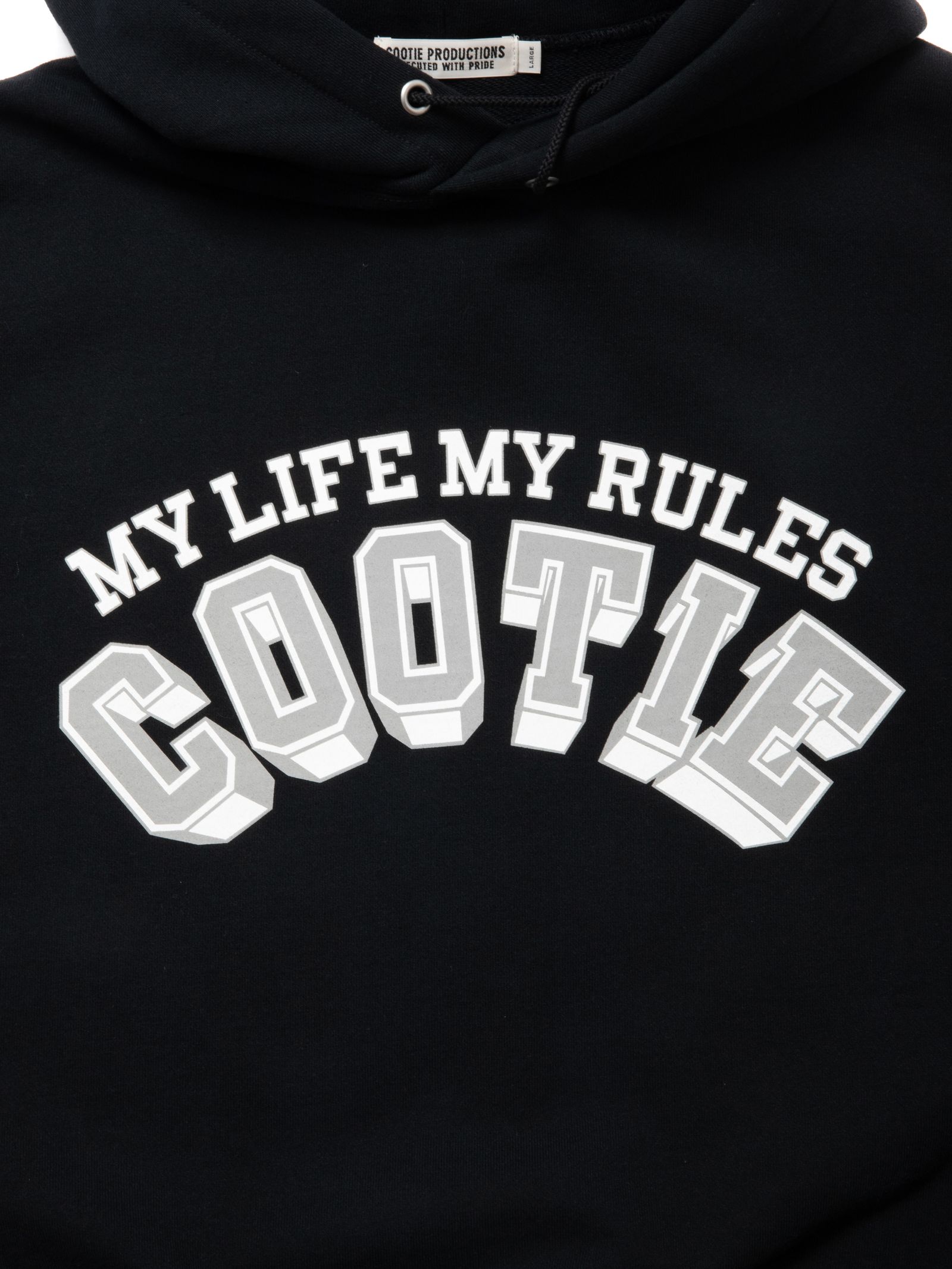 COOTIE PRODUCTIONS - Open End Yarn Print Sweat Hoodie (BLACK